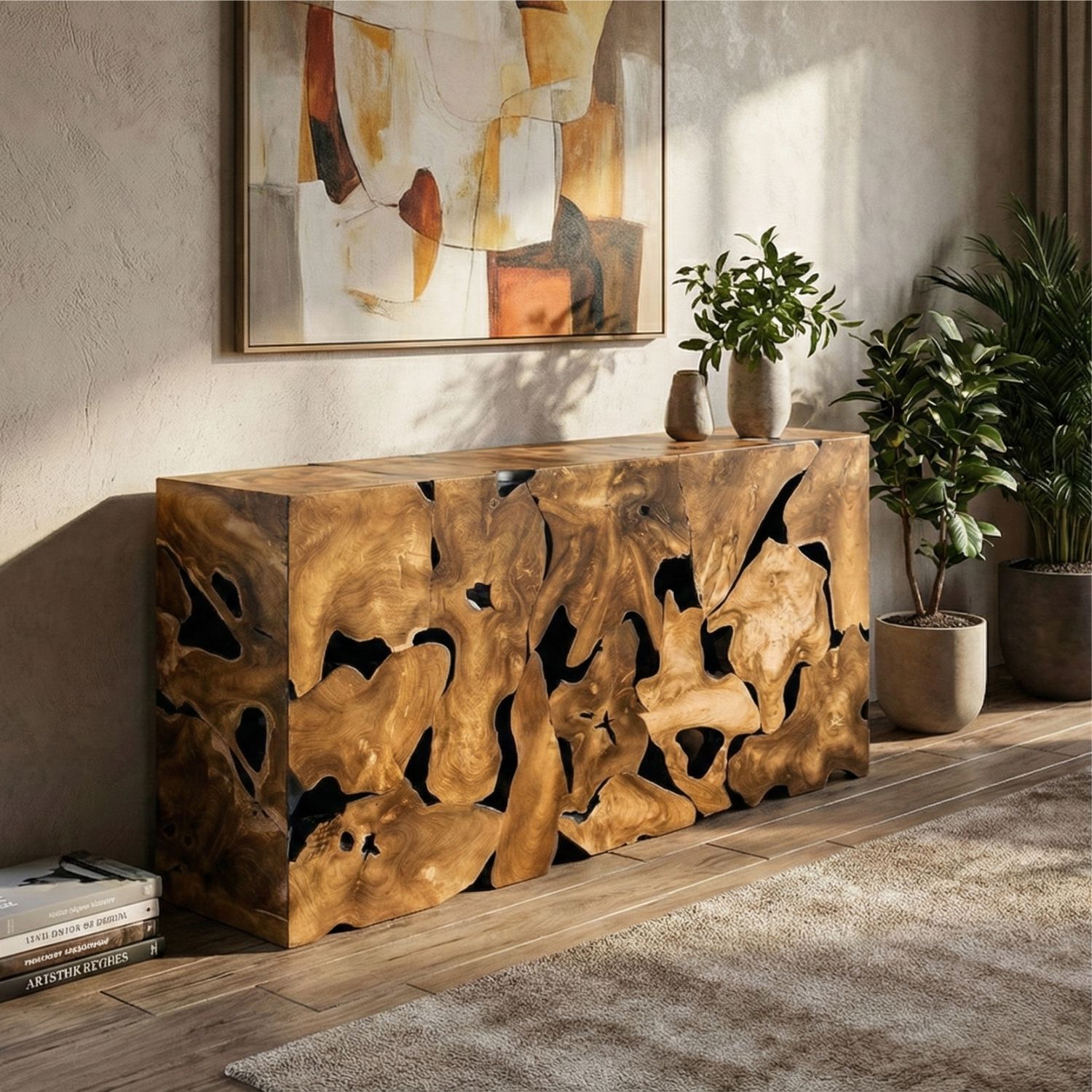 Indonesian Teak Root Console Table