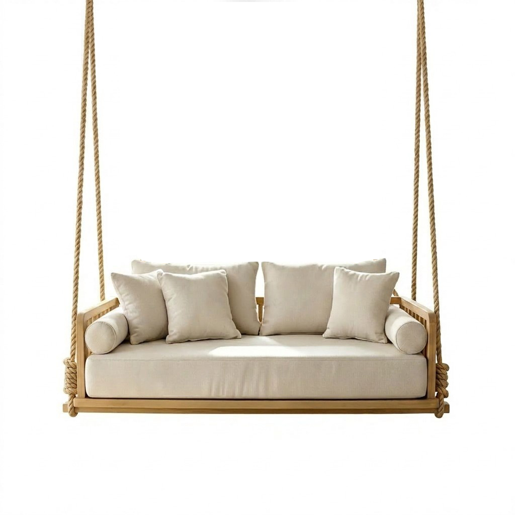 Luxury Teak Hanging Daybed Swing