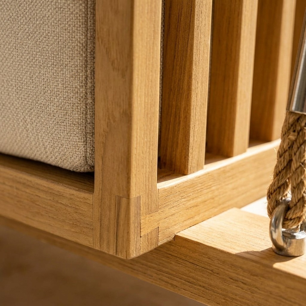Luxury Teak Hanging Daybed Swing - Image 2
