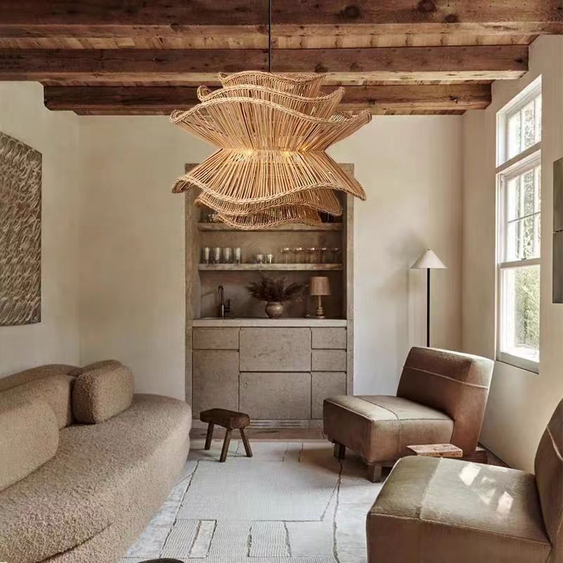 Rattan Flower Pendant Light