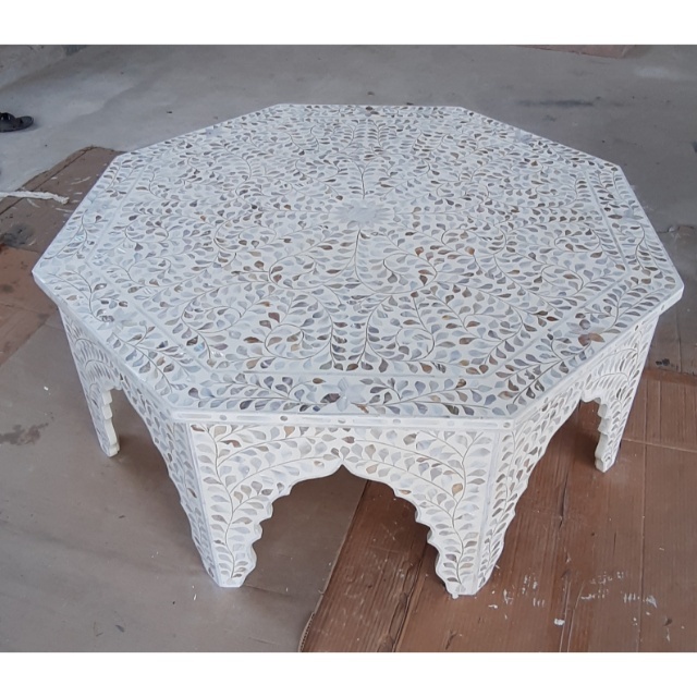 Moroccan Octagonal Inlay Coffee Table - Image 6