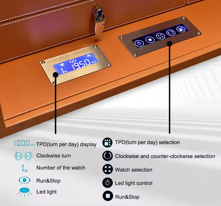 Luxury 9-Slot Automatic Watch Winder Safe with Touchscreen Lock & Anti-Theft Alarm - Image 3
